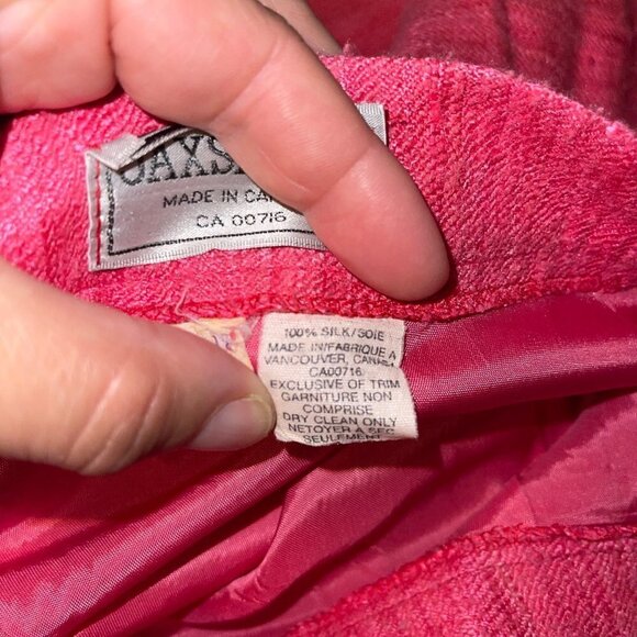 Jaxsport Vintage Womens A Line Midi Skirt Size 12 Pink Pleated Lined Pure Silk - Picture 5 of 13